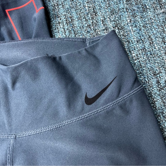 Nike Power Legend Training Leggings in Blue Coral JUST DO IT logo - Picture 3 of 7